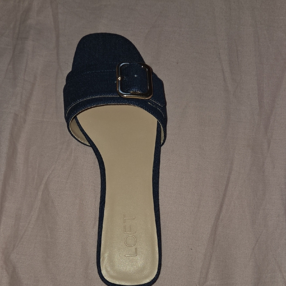 LOFT Denim Women's Slide Sandal with Gold Buckle - Picture 5 of 5